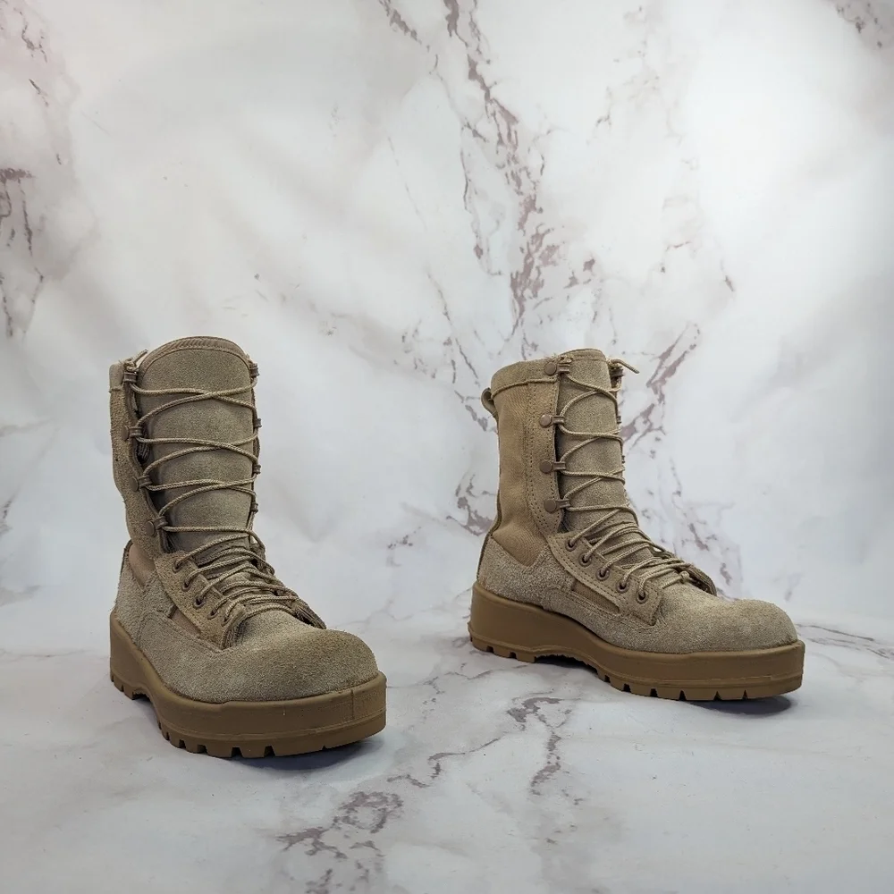 Altama Boot Size 5.5 Wide Mens Tan Suede Coyote Vibram Desert Military Combat